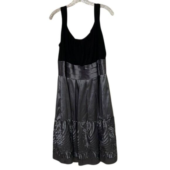 R&M Richards Black & Silver Cocktail Dress Women Size 18W Soutache Trim - Picture 1 of 13
